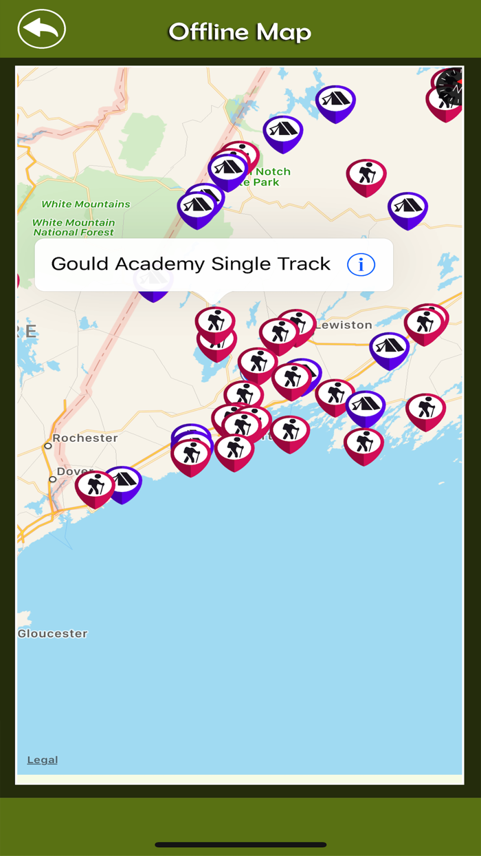 Maine Campgrounds  Hiking Tra