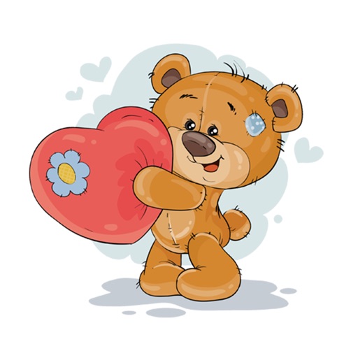 Cute Teddy Love Stickers iOS App