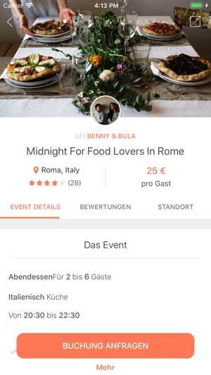 eatwith im app store iphone screenshots