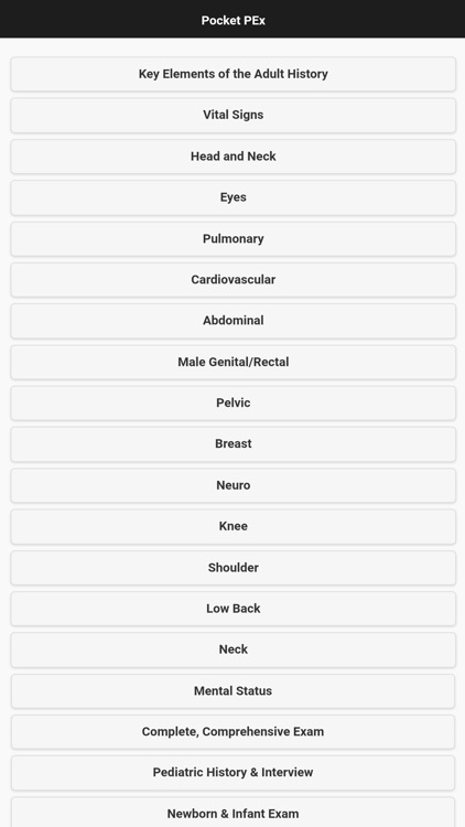 Pocket PEx: Physical Exam Aid