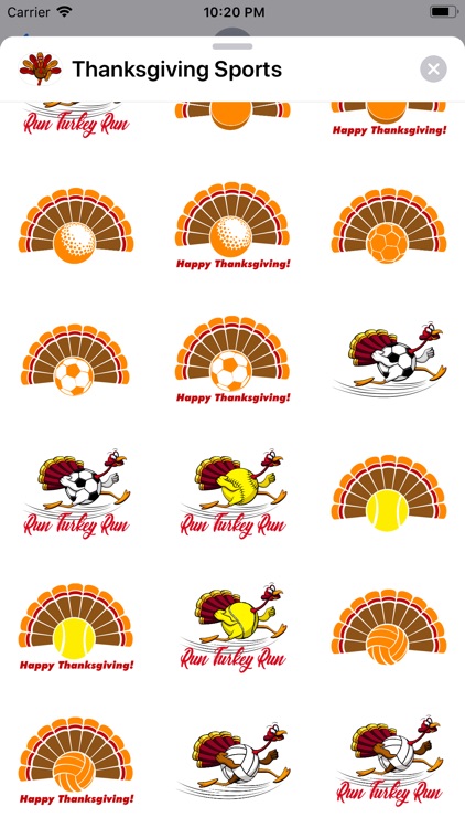 Thanksgiving Sports Stickers