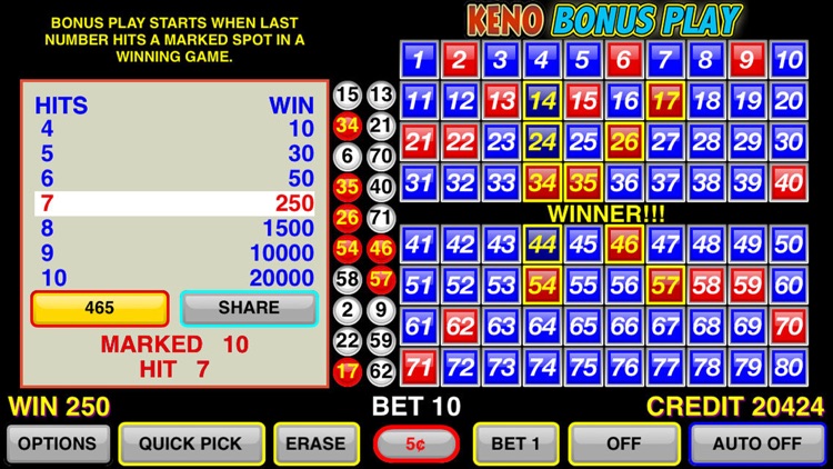 Keno Bonus Play screenshot-4