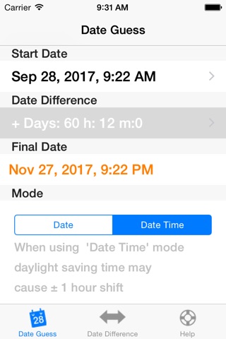 Date T Calc screenshot 2