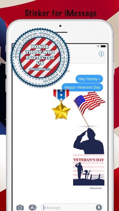 Veterans Day Thank You Sticker screenshot 3