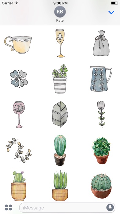 Watercolor Plants Stickers screenshot 2