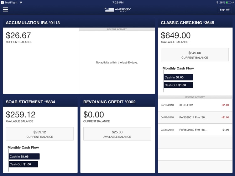 AmeriServ Banking for iPad
