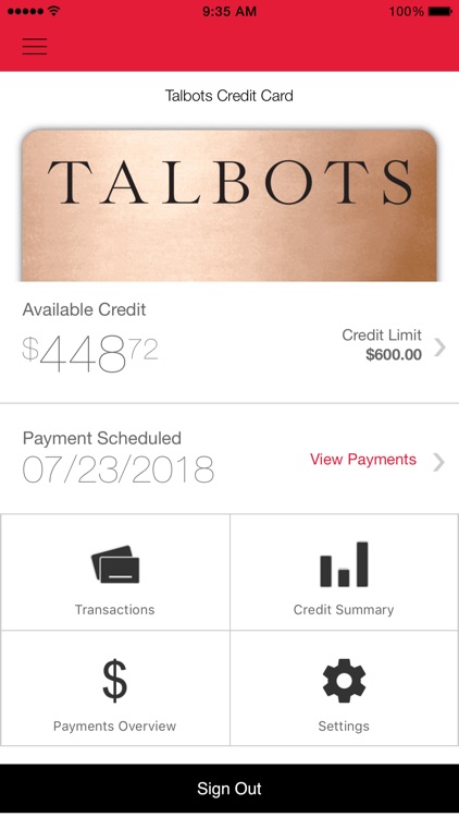 Talbots Credit Card App