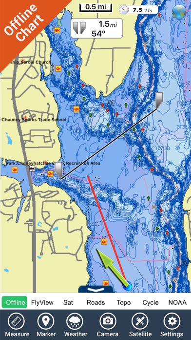 Eufaula lake Oklahoma HD GPS fishing offline chart screenshot 3