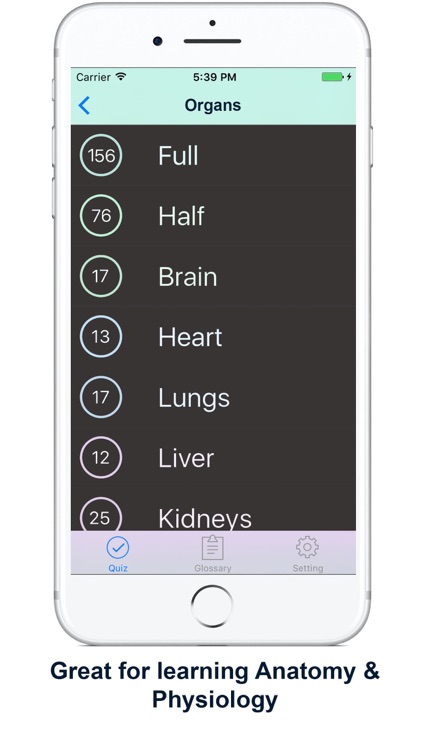 Anatomy, Physiology Quiz and Glossary for iPhone