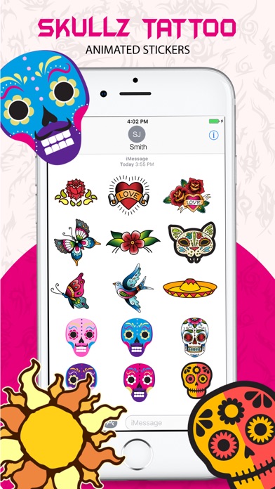 Animated Skulls&Tattoo Sticker screenshot 3