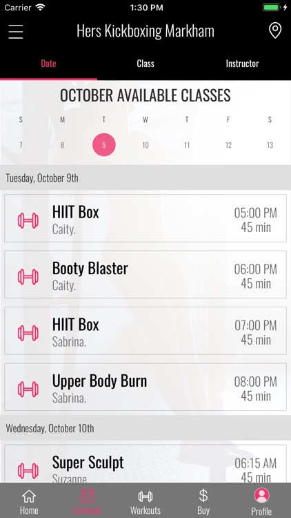 Hers Kickboxing studios