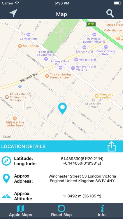 Find My Location details