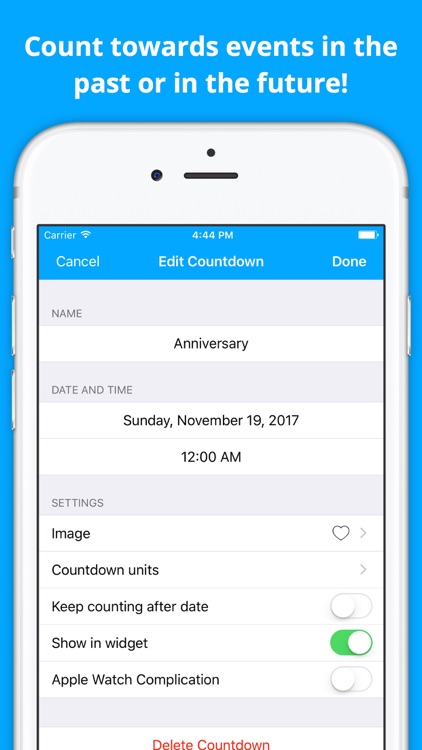 Countdown Widget: Track Events