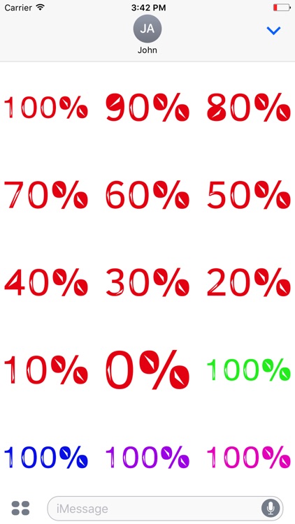 Percentage Stickers: 100%