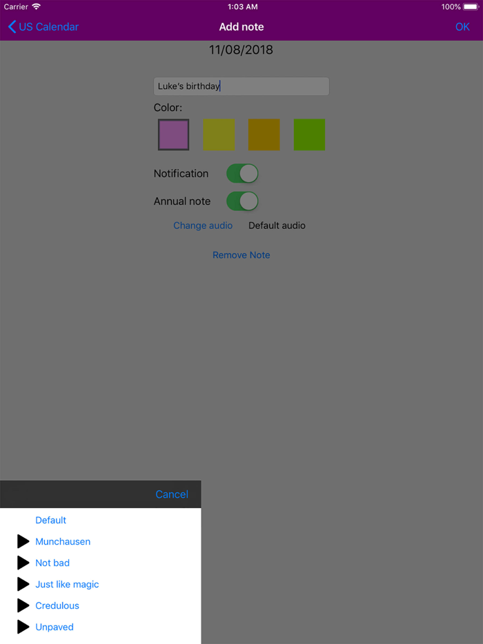 2019 U.S. Holiday Calendar