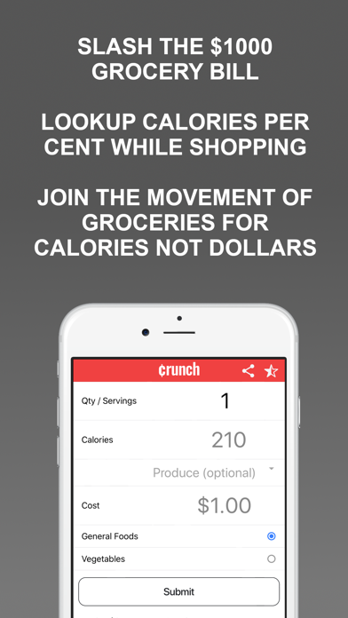 ¢runch: food cost per calories screenshot 3