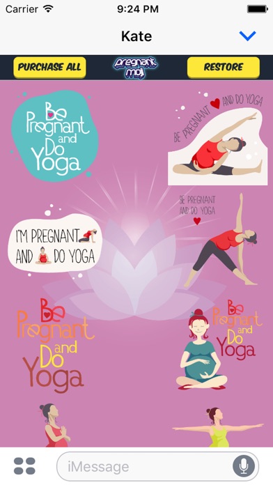 Pregnant YogaMoji Stickers screenshot 2