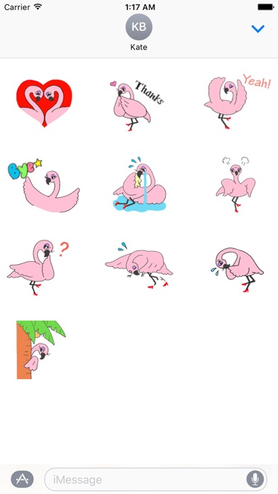 Graceful Flamingo Icon Sticker screenshot 2