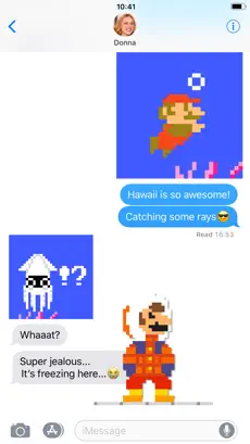 Screenshot 4 Pegatinas pixeladas de Mario iphone
