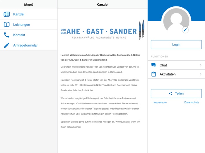 Kanzlei v. der Ahe Gast Sander