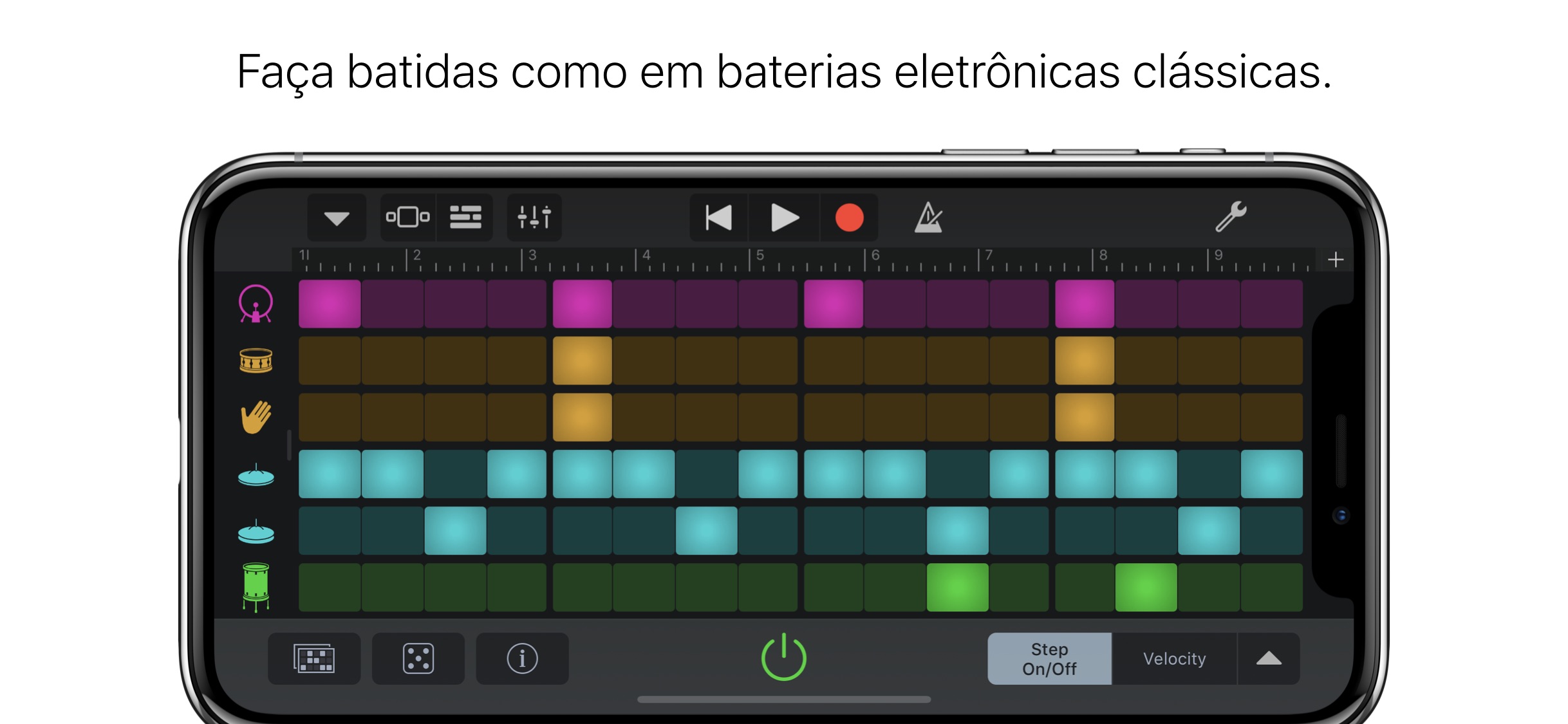 Screenshot do app GarageBand