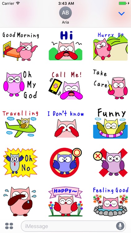 Colorful Owls BirdMoji Sticker