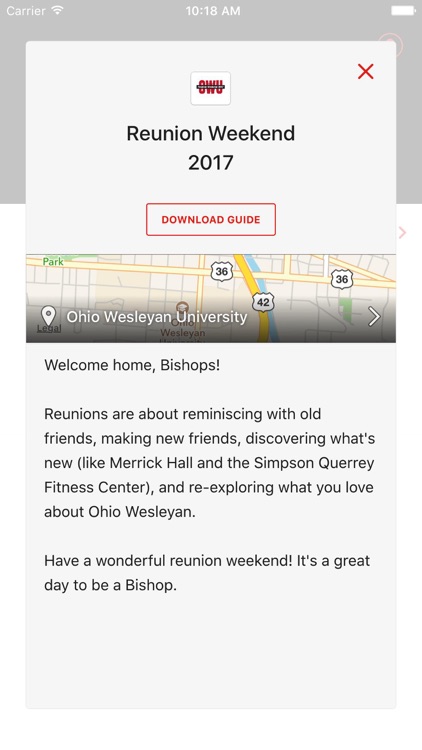 Bishop Guides for OWU Events