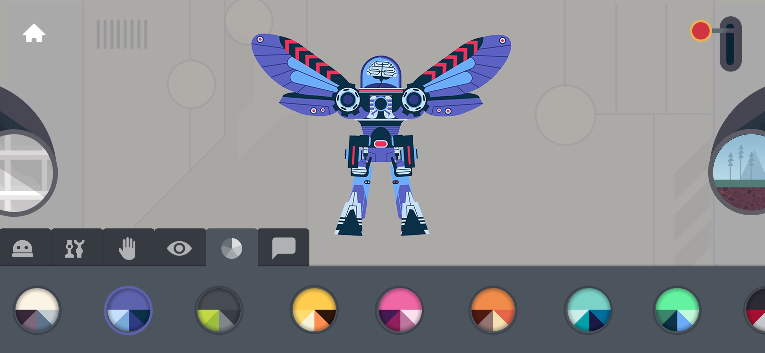 Screenshot do app A Fábrica de Robôs por Tinybop