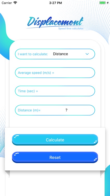 Displacement speed time calcul