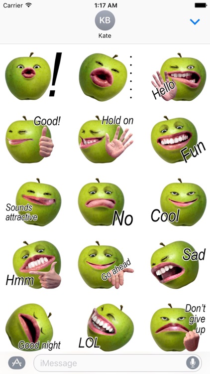 Funny Apple Man Emoji Sticker