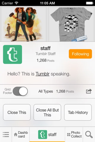 MultiTab for Tumblr screenshot 2