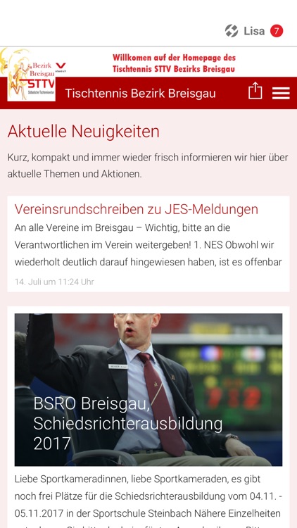 Tischtennis Bezirk Breisgau