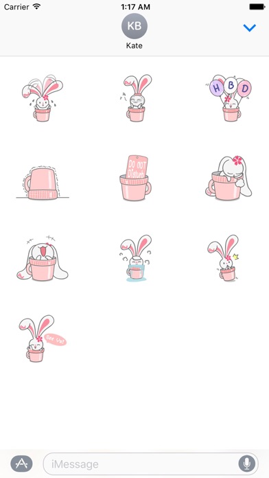 Lovely Bunny in A Cup Sticker screenshot 3