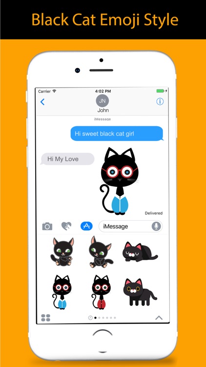 Black Cat Sticker for iMessage screenshot-4