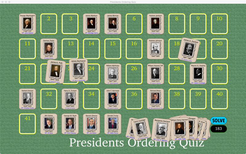 Presidents Ordering Quiz screenshot 2