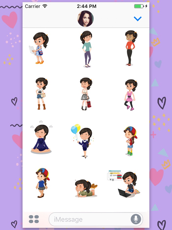 女孩赃物动画贴纸