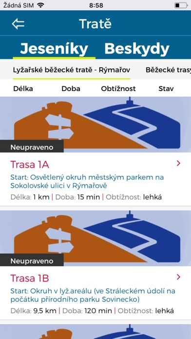 Běžky Severní Morava screenshot 2