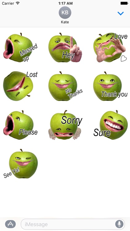 Funny Apple Man Emoji Sticker