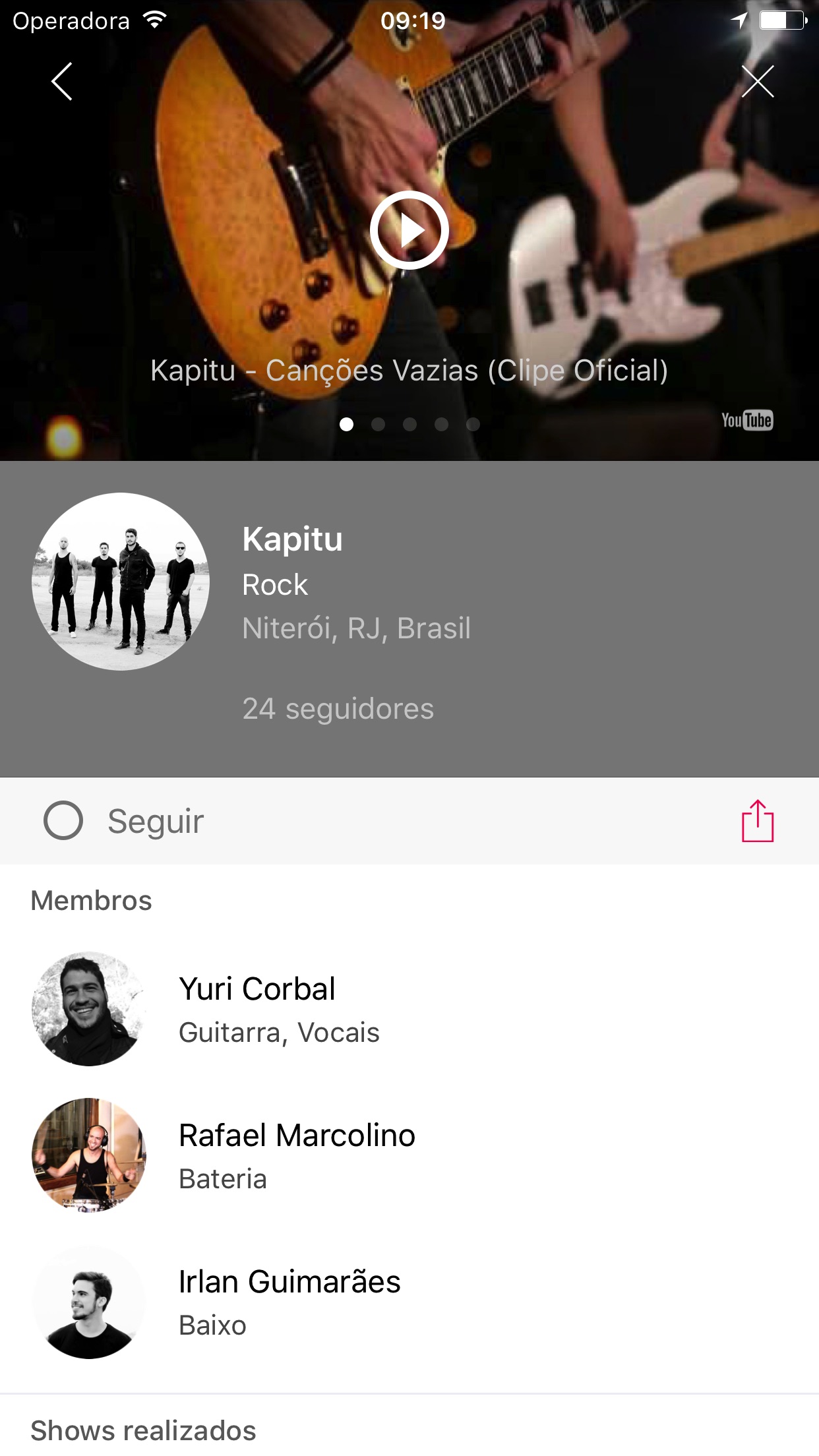 Screenshot do app Sound Club