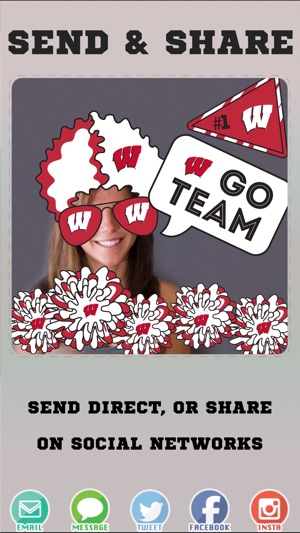 Wisconsin Badgers Selfie Stickers(圖4)-速報App