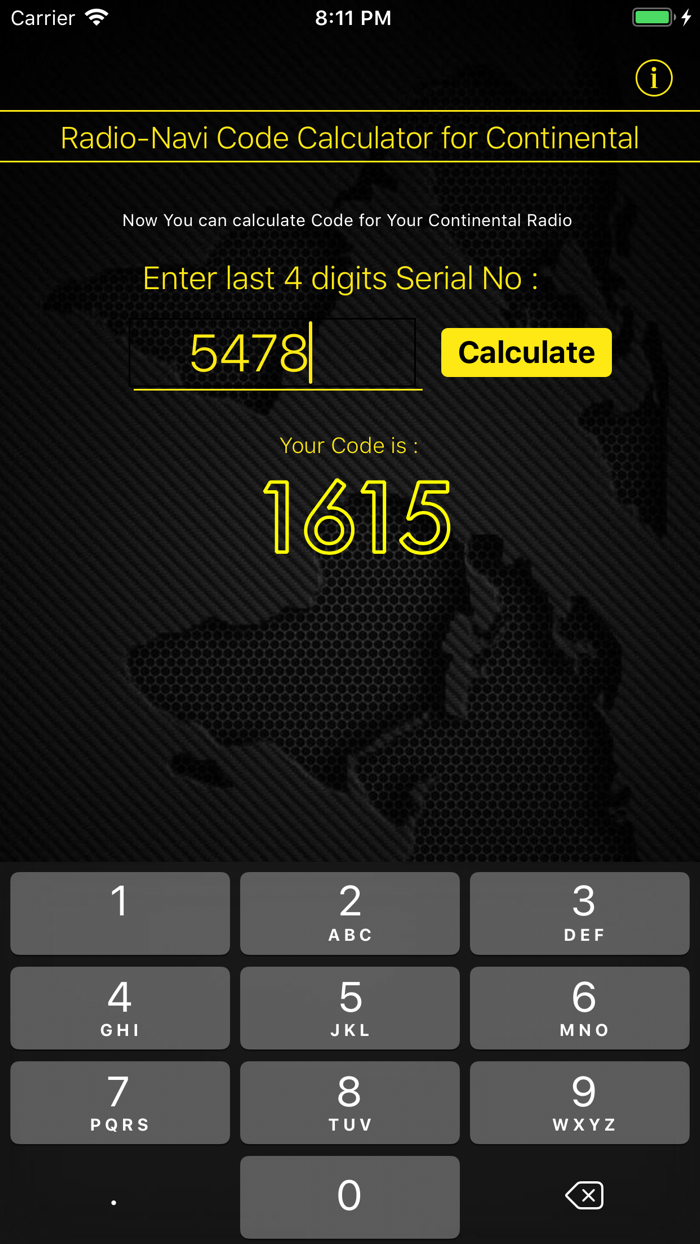 Conti Code Calculator