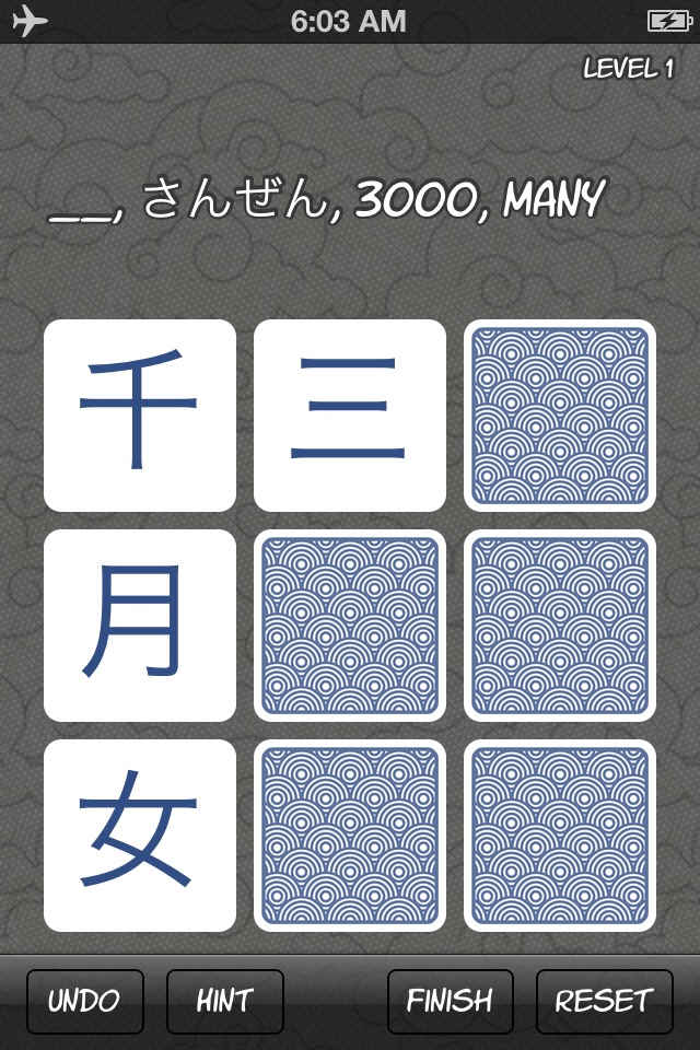 Kanji Solitaire Lite screenshot 2