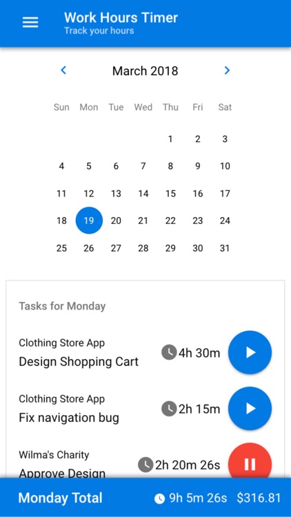 Work Hours Timer