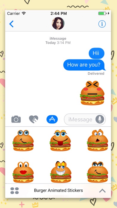 Animated Burger Emoji Stickers screenshot 2