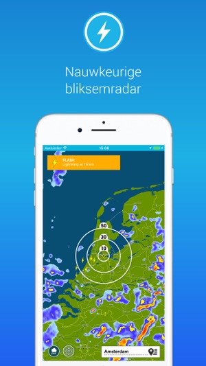 Onweeralarm met bliksemradar