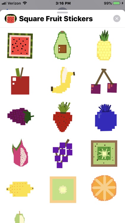 Square Fruit Stickers