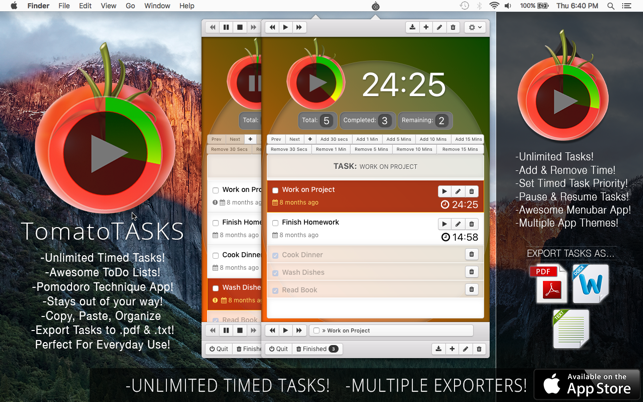 TomatoTasks - Menubar Timed-Task To-Do L