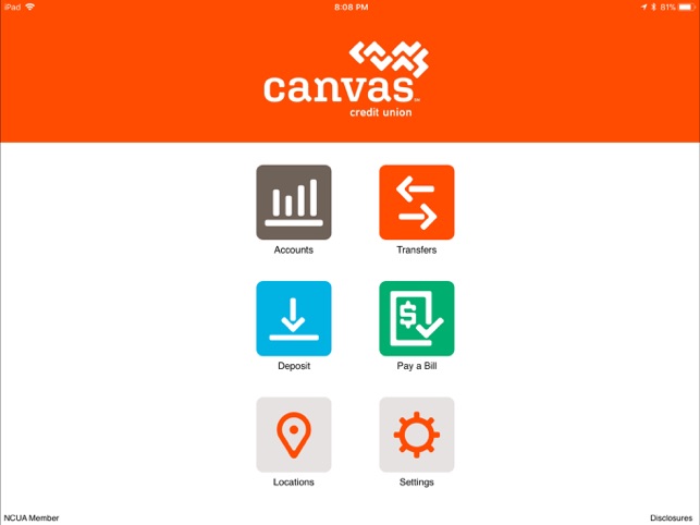 Canvas Credit Union for iPad