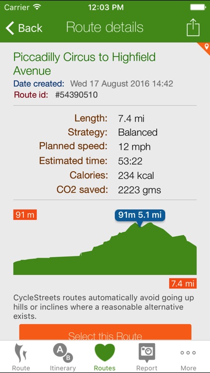 CycleStreets journey planner