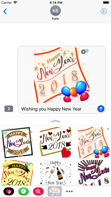 Happy New Year Card Stickers